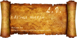 Lányi Vulfia névjegykártya